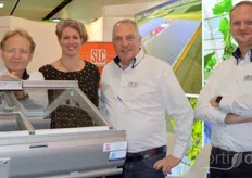 Oscar Nijman (Saarlucon), Twan Leurs en Marco van ’t Hart (Luiten Greenhouses) hadden bezoek van Jorien Schouten-Plak (Besseling & All Techniek).
